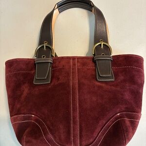 Vintage Coach SoHo Bordeaux Suede Tote